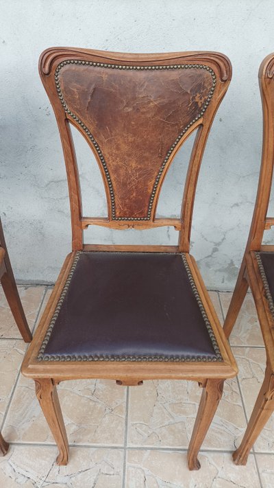 Louis Majorelle  6 chaises Art Nouveau  Chicorée 1900