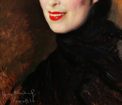 José Cruz Herrera 1890-1972 Porträt einer Frau, Gemälde, Oribida Nahon, 1936, Art Deco