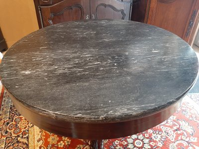 Guéridon Charles X Restauration En Acajou Et Mabre, époque XIX ème