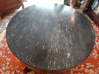 Guéridon Charles X Restauration En Acajou Et Mabre, époque XIX ème