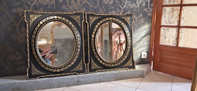 Paire de miroirs Napoléon III 74 x 64