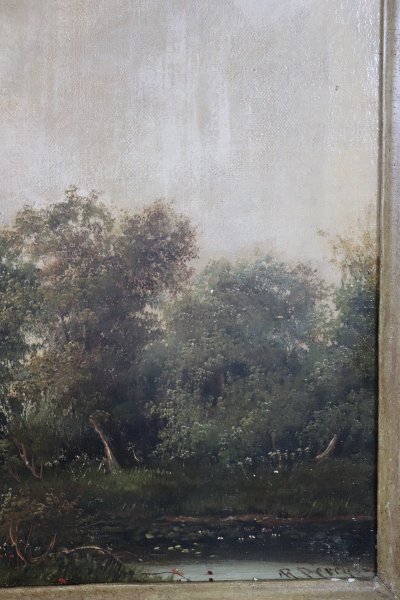 Englische Landschaft, Ölgemälde auf Leinwand, Ende 19. Jh.