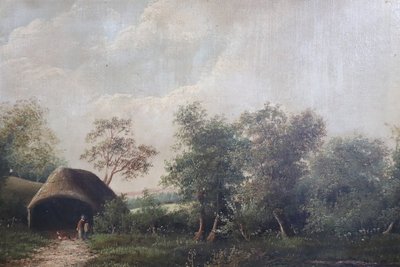 Englische Landschaft, Ölgemälde auf Leinwand, Ende 19. Jh.