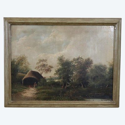 Englische Landschaft, Ölgemälde auf Leinwand, Ende 19. Jh.