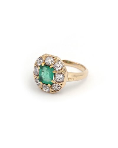Bague émeraude De Colombie 0,81 Ct, Bague Belle Epoque, Bijou Ancien, Fiançailles