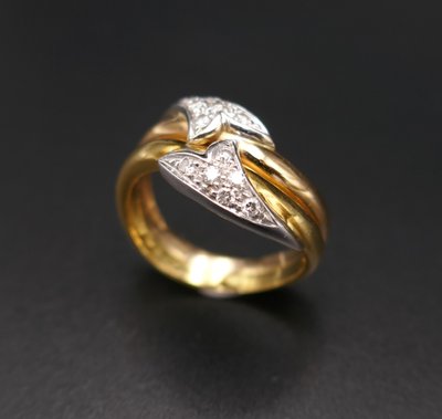 Diamond Ring in Rose Gold, Yellow Gold and 18 Carat White Gold.