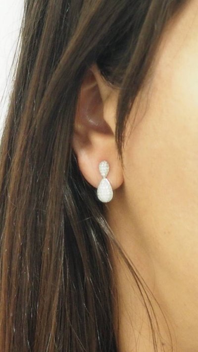Orecchini di lusso in oro bianco e diamanti