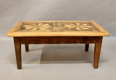 Table Basse à Dessus Parquet Ancien 110 cm