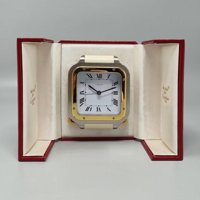 Wunderschöner Cartier Santos Wecker Pendulette aus den 1980ern. Hergestellt in der Schweiz