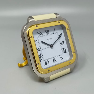 Wunderschöner Cartier Santos Wecker Pendulette aus den 1980ern. Hergestellt in der Schweiz