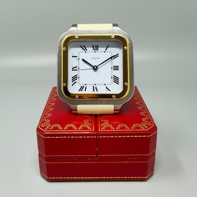 Wunderschöner Cartier Santos Wecker Pendulette aus den 1980ern. Hergestellt in der Schweiz