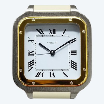 Wunderschöner Cartier Santos Wecker Pendulette aus den 1980ern. Hergestellt in der Schweiz