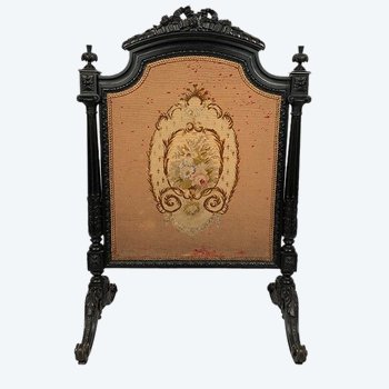 Blackened wood mantelpiece richly carved, Napoleon III