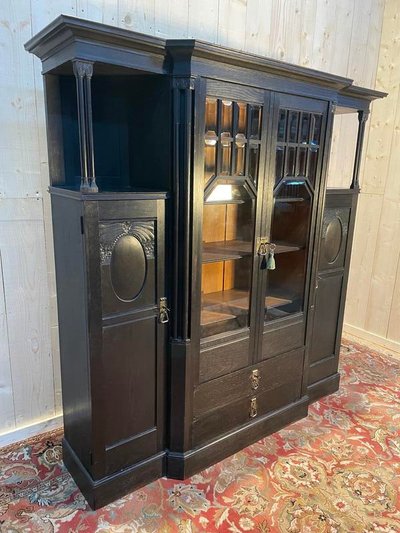 Vitrina - Napoleone III / guardaroba inglese in legno annerito