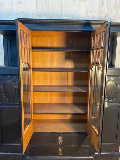 Vitrina - Napoleone III / guardaroba inglese in legno annerito
