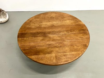 Table basse moderniste circulaire en chêne