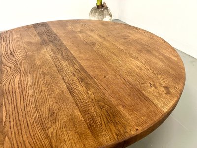 Table basse moderniste circulaire en chêne