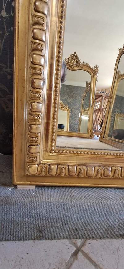 Miroir XIX à fronton 163 x 84/91