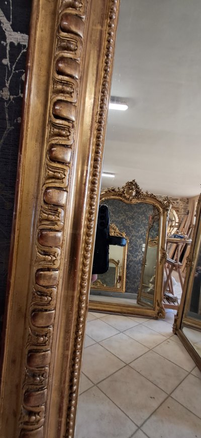 Miroir XIX à fronton 163 x 84/91