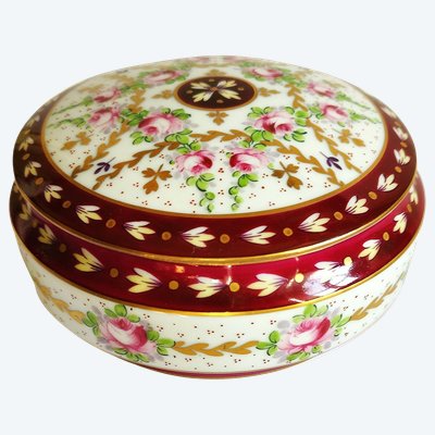 Boîte à Bijoux Bonbonnière Porcelaine Limoges  Peinte à La Main  Signée M Carpezat Roses Fleurs