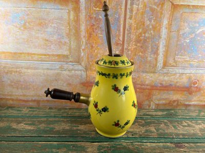 RARE CHOCOLATIÈRE MAISON DELVAUX – PORCELAINE DE PARIS, FIN XIXe - DÉBUT XXe SIÈCLE