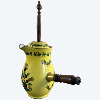 RARE CHOCOLATIÈRE MAISON DELVAUX – PORCELAINE DE PARIS, FIN XIXe - DÉBUT XXe SIÈCLE