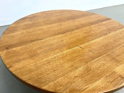 Table basse circulaire en chêne massif