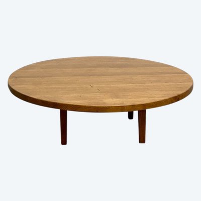 Table basse circulaire en chêne massif
