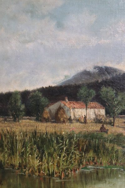 Italienischer Künstler, Landschaft, Ölgemälde auf Leinwand, Mitte 19. Jh.