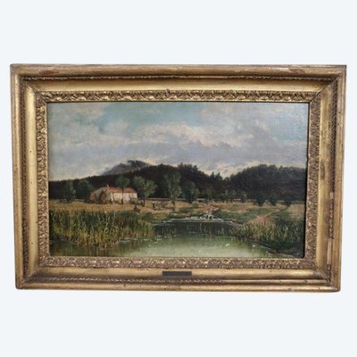 Italienischer Künstler, Landschaft, Ölgemälde auf Leinwand, Mitte 19. Jh.
