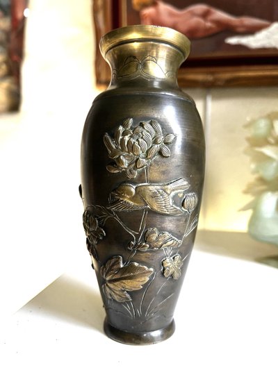 Vase bronze Japonais  XIXème siècle
