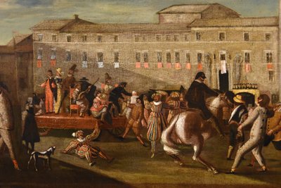 Carnevale a Roma in Piazza Colonna, Michelangelo Cerquozzi (Roma 1602 – 1660) bottega