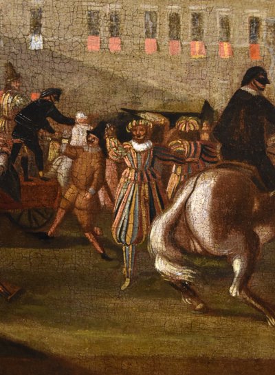 Carnevale a Roma in Piazza Colonna, Michelangelo Cerquozzi (Roma 1602 – 1660) bottega