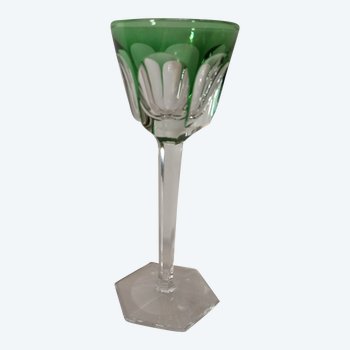 Baccarat Harcourt verre Roemer vert