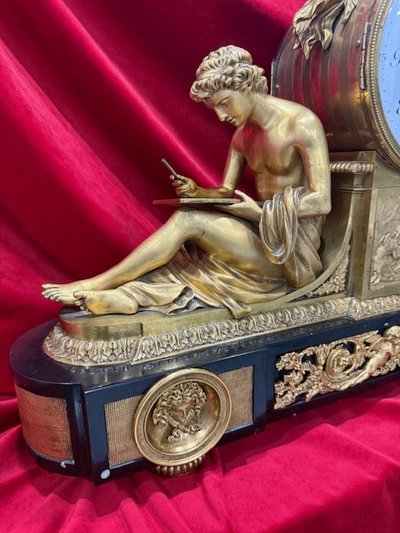 Dites Aux Marechaux Gilt Bronze Clock 18th C