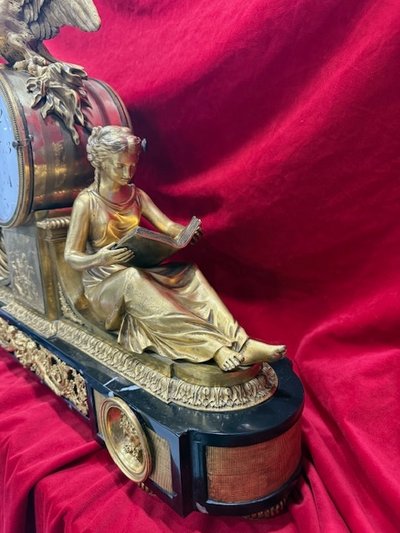 Dites Aux Marechaux Gilt Bronze Clock 18th C