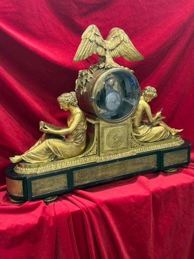 Dites Aux Marechaux Gilt Bronze Clock 18th C