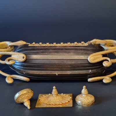 Rare late 18th century inkwell, Empire-Consulate period.