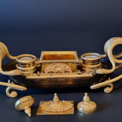 Rare late 18th century inkwell, Empire-Consulate period.