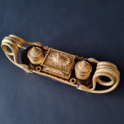 Rare late 18th century inkwell, Empire-Consulate period.