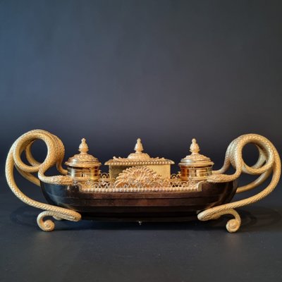 Rare late 18th century inkwell, Empire-Consulate period.