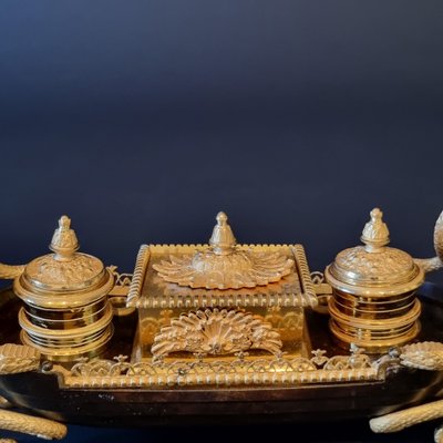 Rare late 18th century inkwell, Empire-Consulate period.