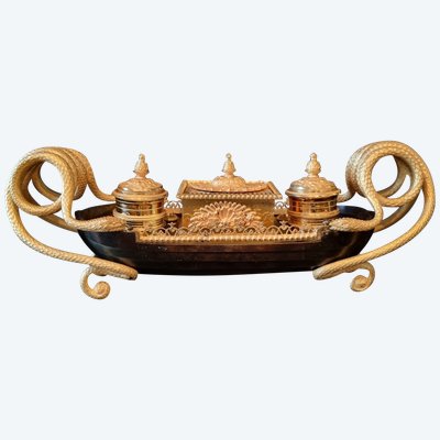 Rare late 18th century inkwell, Empire-Consulate period.