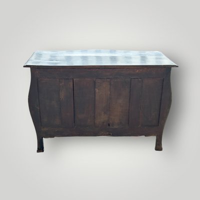 Commode Tombeau Rustique  Louis XV Laquée Noire D’époque XVIIIème 