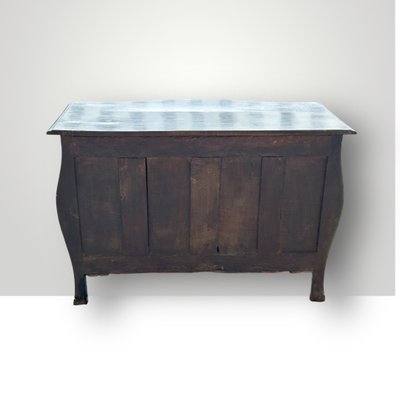 Commode Tombeau Rustique  Louis XV Laquée Noire D’époque XVIIIème 