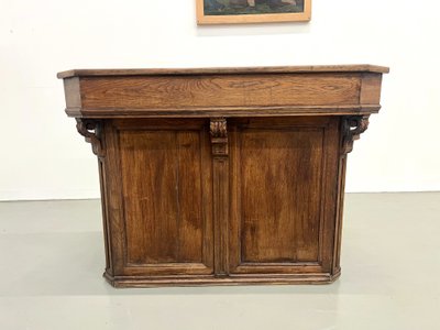 Petit comptoir de commerce ancien en chêne