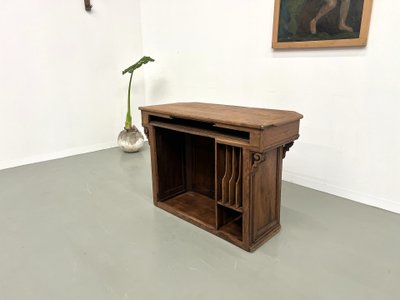 Petit comptoir de commerce ancien en chêne