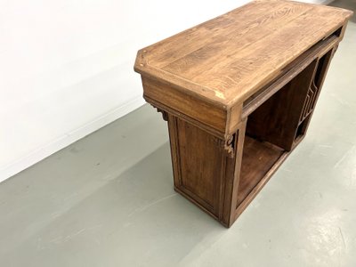 Petit comptoir de commerce ancien en chêne