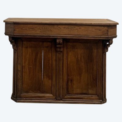 Petit comptoir de commerce ancien en chêne