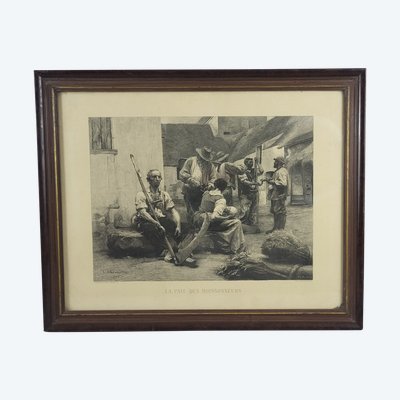 Gravure "La Paie des moissonneurs" Léon LHERMITTE (1844-1925) 